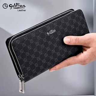 Goldlion g+ goldlion wallet men's long wallet double zipper large capacity clutch 2025 new brand clutch double zipper large capacity officially authorized
