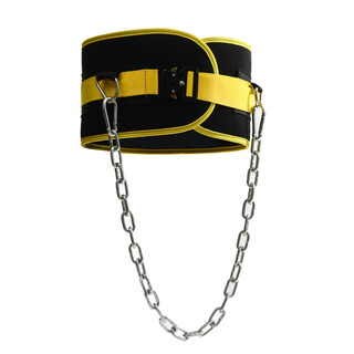 Pulian fitness weight-bearing belt pull-up horizontal bar waist strength squat trainer iron chain yellow weight-bearing training belt