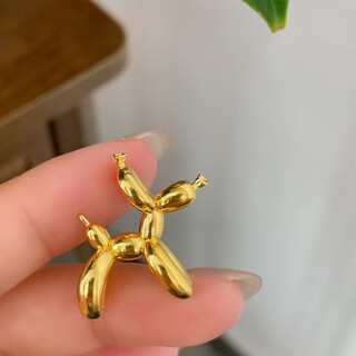 Allied water shell gold pure gold 999 balloon dog pendant 5d hard gold women's pure gold 999 cartoon cute zodiac dog necklace dog 2.49g