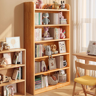 Yimo bookshelf solid wood home floor-to-ceiling all-in-one wall multi-layer bookcase living room storage rack five layers 60 long