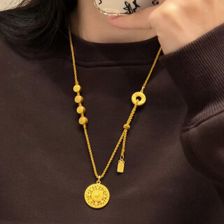 Kzd alloy ping an xile eight treasures compass pendant braided necklace women's chain set alloy material ping an xile 1