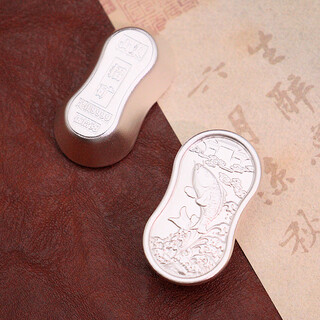 Mining pure silver 9999 ancient method solid fish leaping longmen silver ingot silver ingot silver gift decoration silver products 50g fish leaping longmen silver ingot comes with a velvet bag