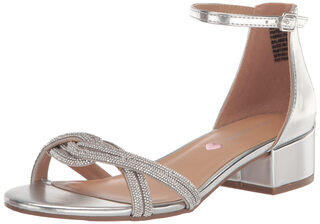 Steve madden girls' shoes unisex kids londynn high heel sandals, silver silver 4 big kid