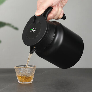 Home easy stewed teapot home stuffed teapot 316 stainless steel tea water separation large capacity old white tea teapot insulation kettle black