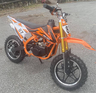 Zhouke small motorcycle for children 8-12 fuel off-road models and below, mini motorcycle for adult transportation and entertainment, portable two-stroke kim+ mixed oil (top configuration) one-button start