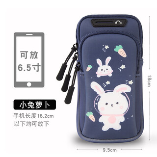 Running mobile phone bag, women's sports mobile phone arm cover, mobile phone arm bag, outdoor fitness equipment wrist bag, rabbit carrot upgraded model 6 points 6 inches, light and breathable