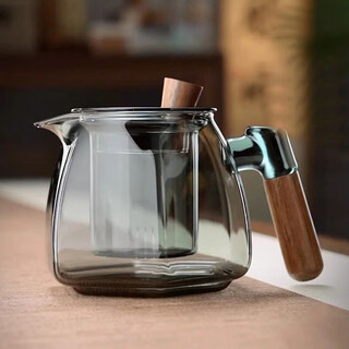 Quandu thickened glass teapot tea maker high temperature resistant smoke gray glass flower teapot filter pot kung fu tea set