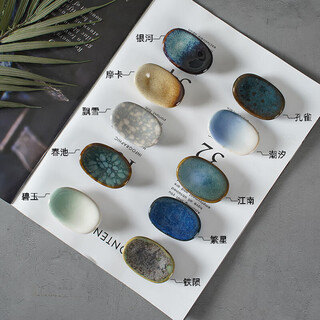 Yingzu japanese-style ceramic chopstick holder kiln-turned chopstick holder spoon holder commercial public chopstick holder household creative chopstick pillow chopstick holder restaurant table kiln-turned chopstick holder-household use 6 pieces remarks style