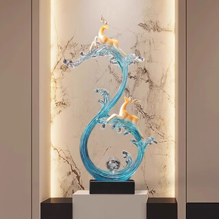 Yunya feng sheng shui qi light luxury high-end ornaments entry entrance tv cabinet living room tall decoration housewarming gift feng sheng shui qi + gradient blue height 72cm