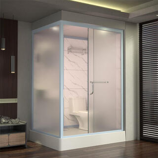 Jomoo's new integrated shower room bathroom integrated toilet mobile integrated bathroom household partition door waterproof toilet 140*110 front door does not include toilet and does not include steam