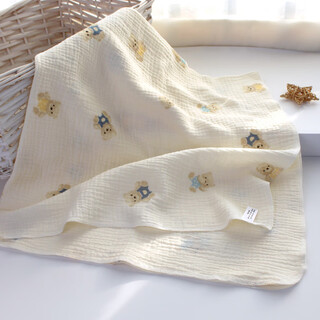 Baby care star summer thin baby swaddle pure cotton gauze blanket baby swag single newborn swaddling towel pure cotton breathable teddy bear/thin pure cotton gauze 90x90cm