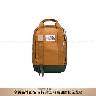 The north face square contrast color polyester fiber backpack regular unisex couple style tan color blocking