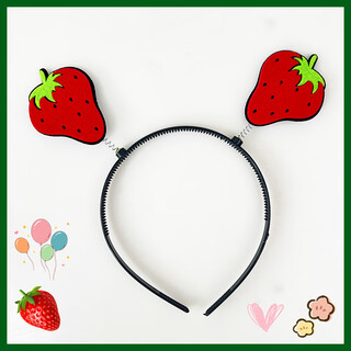 Zi jiafu children's day decorative hair accessories sports games performance props watermelon strawberry banana fruit spring headband hairpin strawberry spring headband