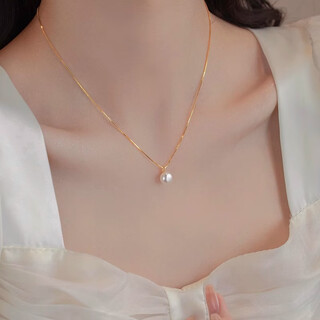 Allied natural freshwater pearl necklace for women light luxury niche minimalist summer clavicle chain for women fashionable and high-end necklace natural freshwater pearl gold necklace