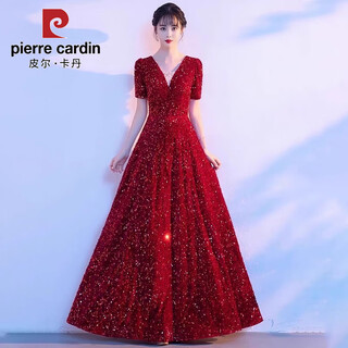 Pierre cardin's new large choir dress, student singing red song, long dress, poetry recitation, adult choir conductor performance dress, red s