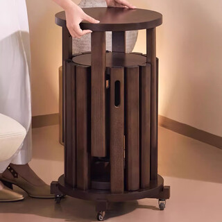 Yupin solid wood stool household stackable combination stool dining table round stool stacking stool bench cy160 four walnut wheels