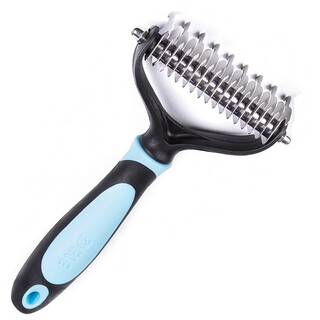 Dele dog comb teddy bichon schnauzer poodle corgi hair knotted special shaver fluffy knotting artifact knotting rake comb blue-large size
