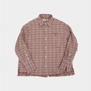 Amicus animae dirty pink plaid flannel shirt jacket pink (washed and brushed) s