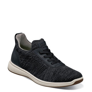 Florsheim boys' satellite knit slip-on sneakers little and big kid, black//white black//white 4 big kid