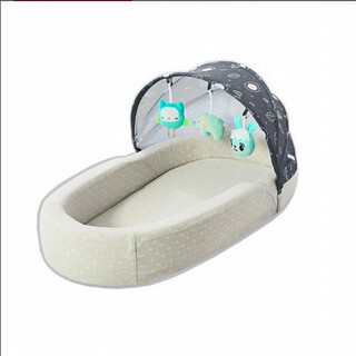 Moonship spring and summer bed-in-bed portable newborn uterus bionic bed cartoon cradle weshions vadera gray