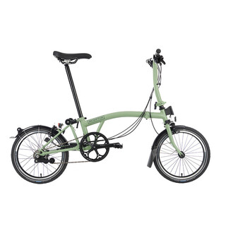 Brompton men's and women's bicycle c line 2-speed portable urban commuting lightweight folding bicycle matcha green - low handlebar