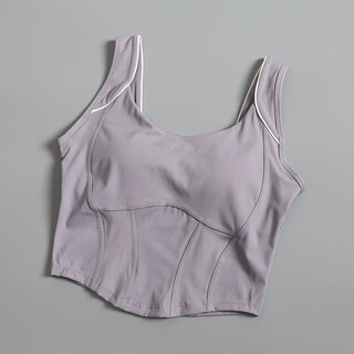 Lulu lulu sports bra women's running shockproof summer outdoor yoga vest beautiful back pilates fitness bra purple l