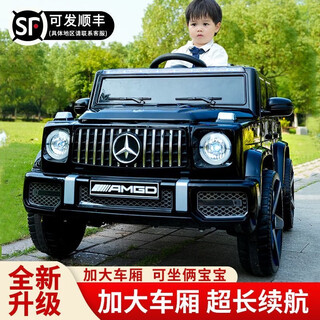 小果冻儿童电动车四轮大g越野车遥控汽车可坐大人玩具车可驾驶 黑色双驱【遥控+大电瓶】