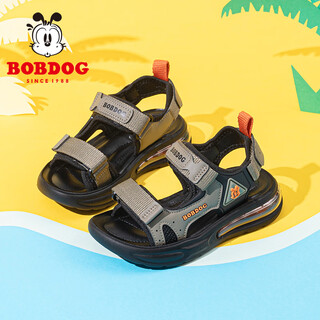 Babudou children's shoes boys summer soft sole lightweight sandals fashionable children's beach shoes 105552122 light army/black 32