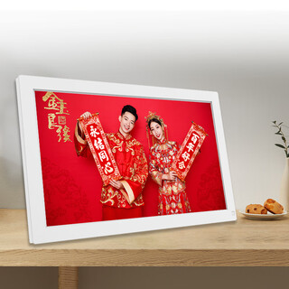 触屏电子相框高清相框电子相册显示屏照片视频播放器纪念礼品 15.6英寸白色32G内存