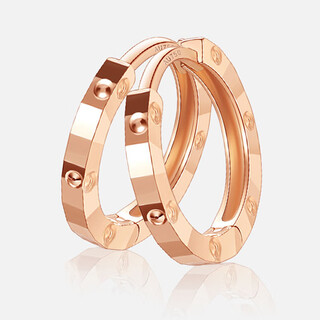 Fanzheni 18k gold earrings circle rose gold earrings au750 earrings color gold men and women 18k gold pair of 13mm magic earrings