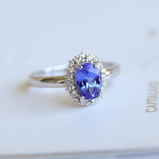 Lie rui natural purple blue tanzanite women's ring clean and shining proposal ring 18k gold diamond gift for girlfriend no. 10