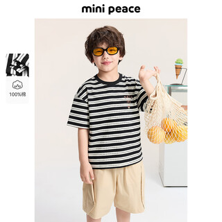 Minipeace children's clothes xia xin boys short sleeve t-shirt f1cnf220y black 120