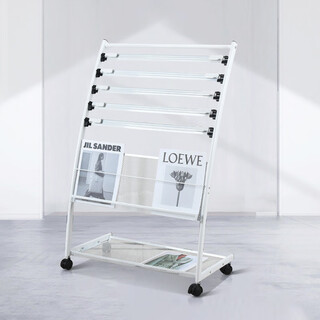 Aeyaey office bookshelf bookshelf bookshelf newspaper rack floor-standing information rack magazine rack single page display rack white