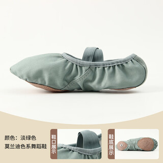 Chaosihui morandi color ballet dance shoes for girls summer shape cat claw classical soft sole training shoes morandi color light green 31