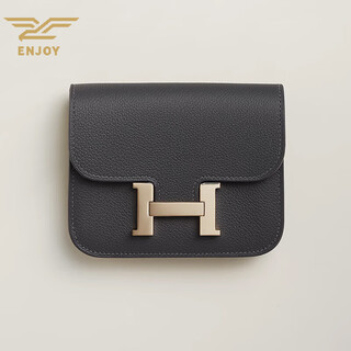 Hermes hermès women's bag coin purse two-color calfskin h-shaped buckle flip cankan card bag 2025 new style