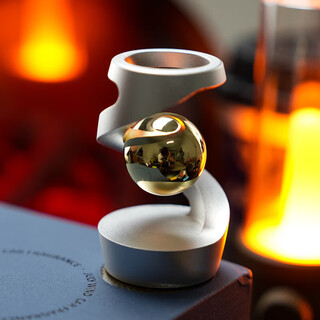 Aoyanlai desktop suspended rotating top decompression and relaxation artifact decompression fingertip hand-spinning toy metal black technology suspended top silver + gold ball gift box