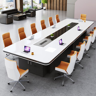 Conference table long table office desk conference room training table and chair combination simple modern long table large negotiation table 2.4*1.2 meters conference table