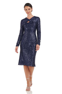Js collections women's haven twist knee dress, navy navy 14