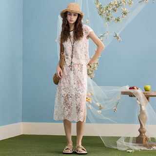 Wancaoyi shopping mall exotic 2025 summer new set h34931521 beige m