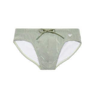 阿玛尼EA男装三角内裤细条纹垂直图案弹力松紧腰抽绳沙滩泳裤2025新款 浅绿色 S