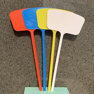 Benxinnong fan-shaped ground sign gardening flower thickened plastic sign can be written on the sign plant label hxm5 multi-color height 45cm 10 pieces