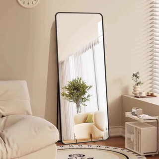 Yimo full-length mirror home bedroom dressing mirror dormitory internet celebrity floor mirror aluminum alloy large mirror fitting mirror 40*150 black