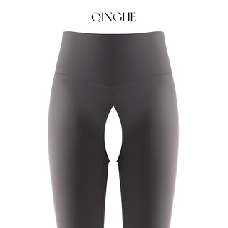 Qinghe qinghe luwei non-restrictive triangle zone yoga pants 2025 new high-waisted trousers buttocks lifting fitness pants for women gray - zipper yunsen air high elastic m recommended 85-110jin jin is equal to 0.5 kg