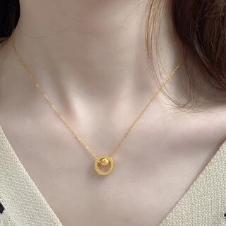 Kzd fortune-telling necklace women's 2022 new gold trendy women's fashion transfer beads decoration clavicle chain 18k jewelry clavicle chain