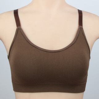 Mom's sports bra for middle-aged and elderly women without rims, vest-style push-up large size thin bra tube top summer side breast anti-sagging sleep full cup middle-aged women and the elderly universal dark coffee one size fits all (suitable for 80-140 jin jin equals 0.5 kg)