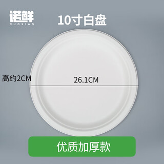 Nuoxian disposable paper plate kindergarten handmade diy painting cake barbecue dinner plate paper plate large paper plate 12-inch 10-inch white round plate 20 pieces