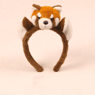 Jianla super cute little raccoon plush headband for women creative cartoon little panda hairpin face wash headband for taking photos and performances ear raccoon headband a23-204