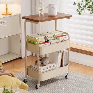 Yupin storage rack floor-standing trolley snack rack living room storage rack kitchen storage rack zw257 three-layer white