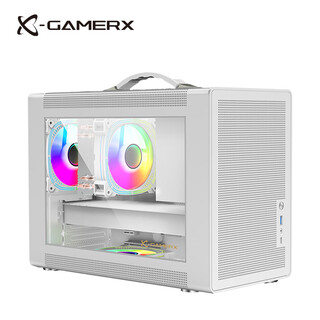 未知玩家P60手提便携式MATX紧凑型MINI桌面小机箱玻璃侧透ITX台式机TypeC游戏迷你电脑机箱 P60机箱-雪域白 Type-C版