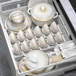 Lowe dahaoheshan 62-piece jingdezhen ceramic tableware set bowl and dish set home moving new home bowl and dish set